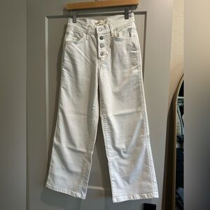 Levi's Women's Mile High Cropped Wide Leg Cream/White Jeans, W25 L27